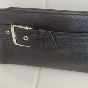 Express Black Leather Clutch